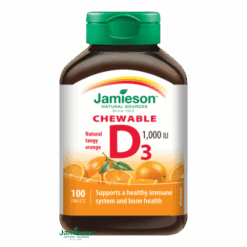 JAMIESON Vitamín D3 1000 IU pomaranč 100 cmúľacích tabliet JAMIESON www.bohre.sk