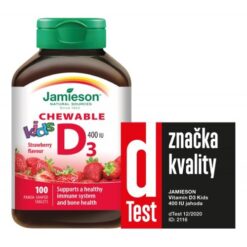 JAMIESON Vitamín D3 kids 400 IU jahoda 100 tabliet JAMIESON www.bohre.sk