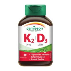 JAMIESON Vitamíny K2 120 µg + D3 1000 IU 30 kapsúl JAMIESON www.bohre.sk