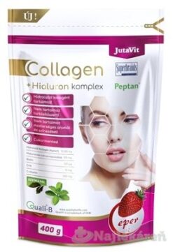 JutaVit Collagen 10 g + Hyalurón komplex Jahoda 400 g Jutavit www.bohre.sk