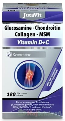 JutaVit Glukozamín Chondroitín kolagén MSM s vitamínmi D+C 120 ks Jutavit www.bohre.sk