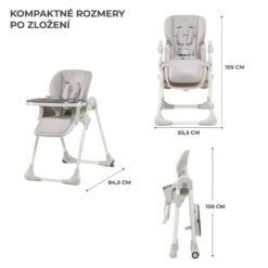 KINDERKRAFT Stolička jedálenská Yummy Grey KINDERKRAFT www.bohre.sk