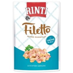 Kapsička Rinti Filetto Adult kura a losos v želé 100g RINTI www.bohre.sk