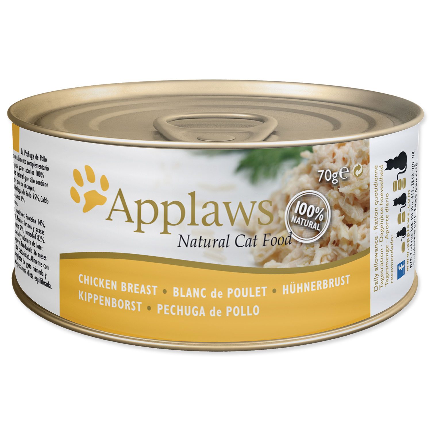 Konzerva APPLAWS Cat Chicken Breast 70g in broth APPLAWS www.bohre.sk