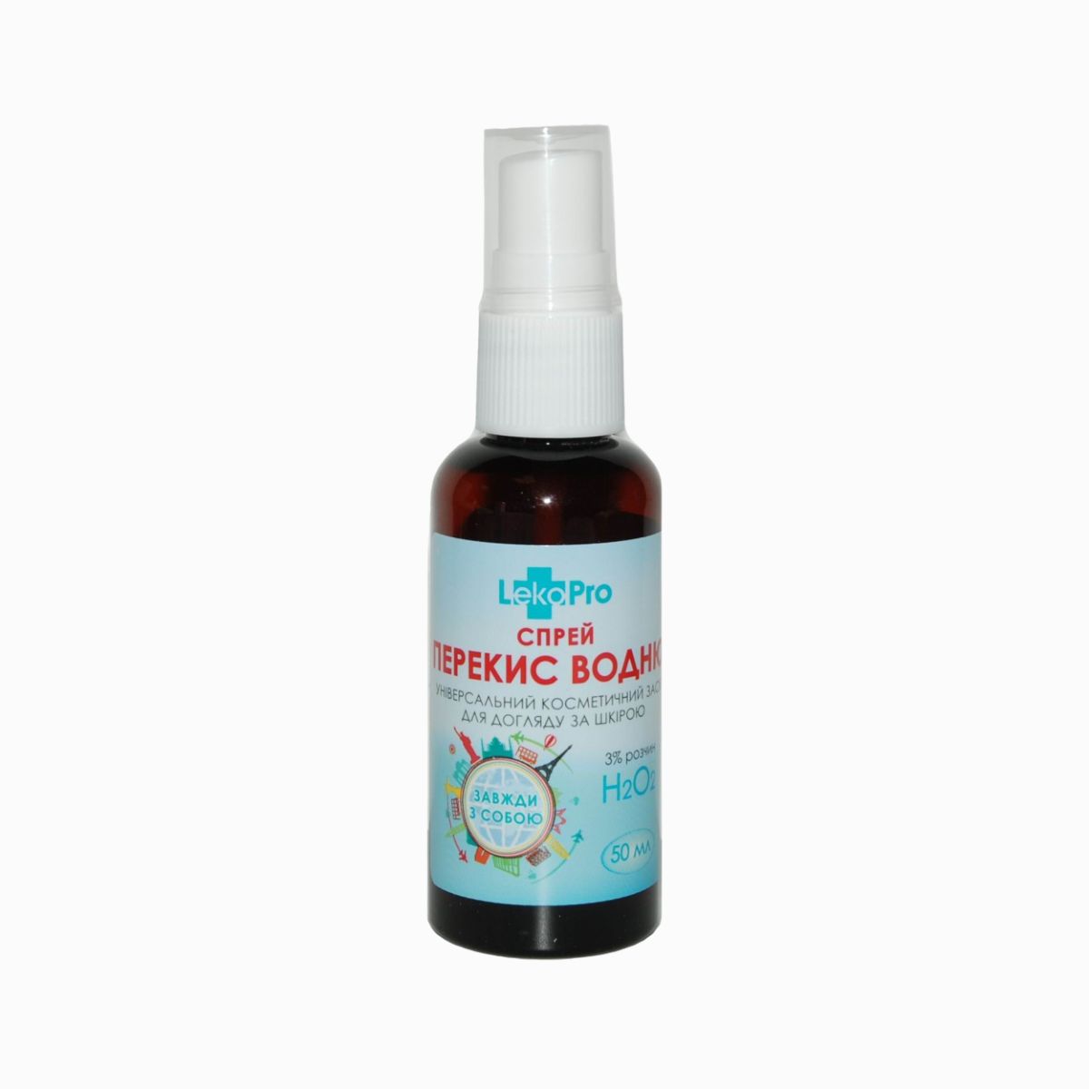 Kozmetický sprej "Peroxid vodíka" 3% roztok na vonkajšie použitie - 50 ml - LekoPro LekoPro www.bohre.sk