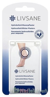 LIVSANE Hydrokoloidné náplasti na pľuzgiere 2 veľkosti (35x54 mm, 17x59 mm) 8 ks Livsane www.bohre.sk
