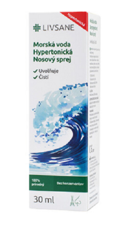 LIVSANE Morská voda Nosový vyplachovací sprej hypertonický 120ml Livsane www.bohre.sk