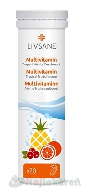 LIVSANE Multivitamín šumivé tablety, príchuť tropik 20 tbl Livsane www.bohre.sk