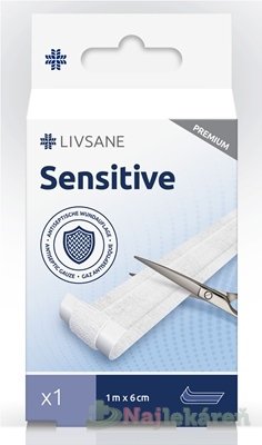 LIVSANE Náplasť Sensitive PREMIUM pás (1 m x 6 cm) na citlivú pokožku 1 ks Livsane www.bohre.sk
