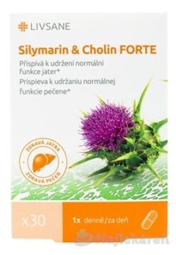 LIVSANE Silymarín a cholin FORTE 30 kapsúl Livsane www.bohre.sk