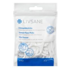LIVSANE Zubná niť na držiaku 40 ks LIVSANE www.bohre.sk