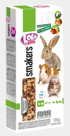 LOLO SMAKERS 3v1 klasy ovoce zelenina carob pro hlodavce 135 g LOLOPETS www.bohre.sk