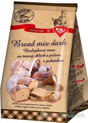 Liana Bread mix dark, bezlepková zmes na tmavé pečivo s pohánkou, 1000g Liana www.bohre.sk