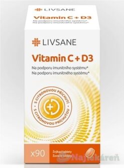 Livsane Vitamín C + D3 žuvacie tabliety 90 ks Livsane www.bohre.sk