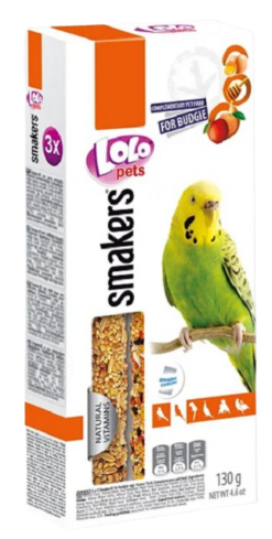 Lolo Pets Smakers Tyčinky Andulka ovocie, med, vajcia 130 g LOLOPETS www.bohre.sk
