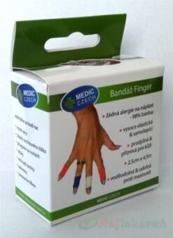 MEDIC Bandáž Finger Modrá, 2,5cmx4,5m,náplasť elastická (rýchloobväz) 1ks Medic www.bohre.sk