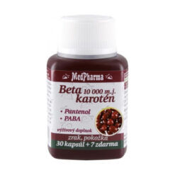 MEDPHARMA Betakarotén 10 000 m.j.+ pantenol + PABA 30 + 7 kapsúl ZADARMO MedPharma www.bohre.sk