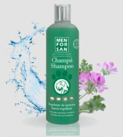 MEN FOR SAN antiparazitný šampón s citronelou a geraniolom pre psy 300 ml MEN FOR SAN www.bohre.sk