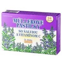 MÜLLEROVE PASTILKY so šalviou a vitamín C 24 kusov DR. MÜLLER www.bohre.sk