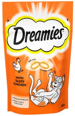 Maškrta DREAMIES pre mačky s kuracím mäsom 6x60g Dreamies www.bohre.sk