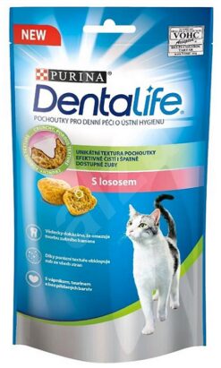 Maškrta DentaLife s lososom pre mačky 8x40g PURINA www.bohre.sk