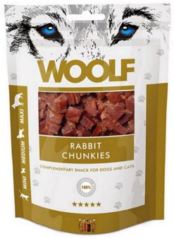 Maškrta Woolf Dog/Cat kocky z králika pre psy a mačky 100g Woolf www.bohre.sk