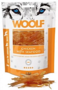 Maškrta Woolf Dog/Cat kuracie s príchuťou morských plodov pre psy a mačky 100g Woolf www.bohre.sk