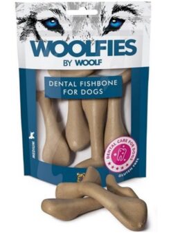 Maškrta Woolfies dentálna rybia kosť veľ. M 200g Woolf www.bohre.sk