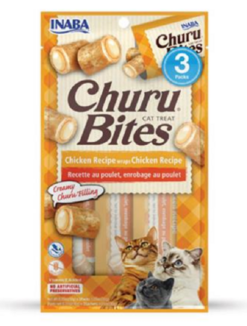 Maškrta pre mačky Inaba Churu Bites cat Kura 3tuby 30g INABA www.bohre.sk