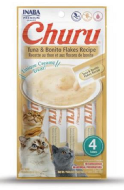 Maškrta pre mačky Inaba Churu Pyré cat Tuniak s bonito vločkami 4tuby, 56g INABA www.bohre.sk