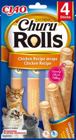 Maškrta pre mačky Inaba Churu Rolls cat Kura 4tuby 40g INABA www.bohre.sk