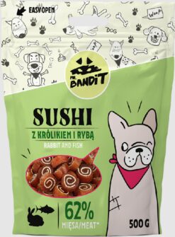Mr. Bandit sushi rabbit & fish - maškrta pre psy 80g Mr. Bandit www.bohre.sk