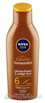 NIVEA SUN Mlieko na opaľovanie OF6 s karoténom 200 ml NIVEA www.bohre.sk
