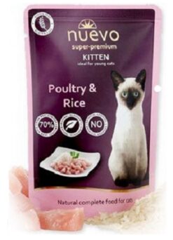 NUEVO cat Kitten Poultry with Rice kapsičky pre mačiatka 16x85g Nuevo www.bohre.sk