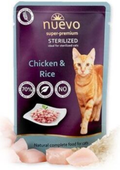 NUEVO cat Sterilized Chicken with Rice kapsičky pre mačky 16x85g Nuevo www.bohre.sk