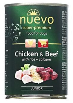 NUEVO dog Junior Chicken & Beef konzervy pre psy 6x400g Nuevo www.bohre.sk