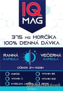 NaturProdukt IQ MAG Horčík 375 mg ranné a večerné 60 kapsúl IQ MAG www.bohre.sk