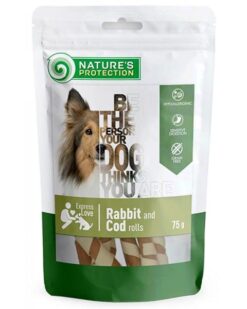 Natures P Snack dog rabbit & cod rolls 75 g Natures Protection www.bohre.sk