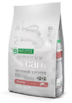 Natures Protection Superior care white dog puppies starter all breeds salmon granule pre šteniatka 1,5kg Natures Protection www.bohre.sk