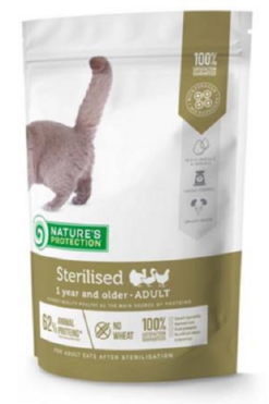 Natures Protection cat adult sterilised poultry granule pre kastrované mačky 400g Natures Protection www.bohre.sk