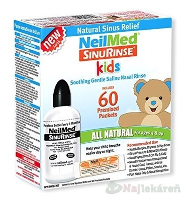 NeilMed Sinus Rinse Kids morská soľ na hygienu nosa fľaška 120 ml NeilMed www.bohre.sk