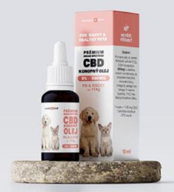 Olej konopný CBD 5% 10ml (270 kvapiek) pre psy a mačky do 11kg Swissmedhemp www.bohre.sk