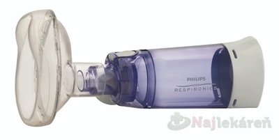 OptiChamber Diamond KOMORA zadržiavacia s maskou L na inhaláciu lieku, 1 set AeroChamber www.bohre.sk