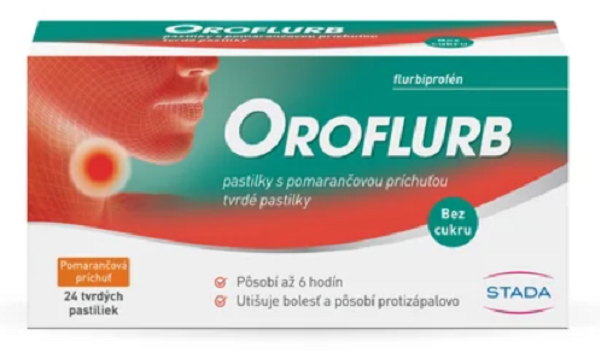 Oroflurb pastilky s pomarančovou príchuťou pas.ord. 24 x 8,75 mg Stada www.bohre.sk