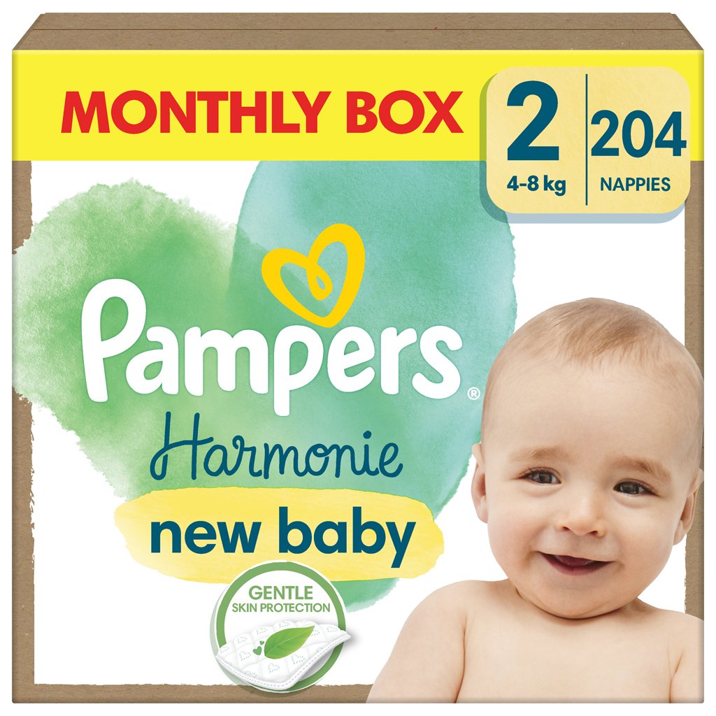 PAMPERS Plienky jednorázové Harmonie Baby veľ. 2, 204 ks, 4kg-8kg PAMPERS www.bohre.sk