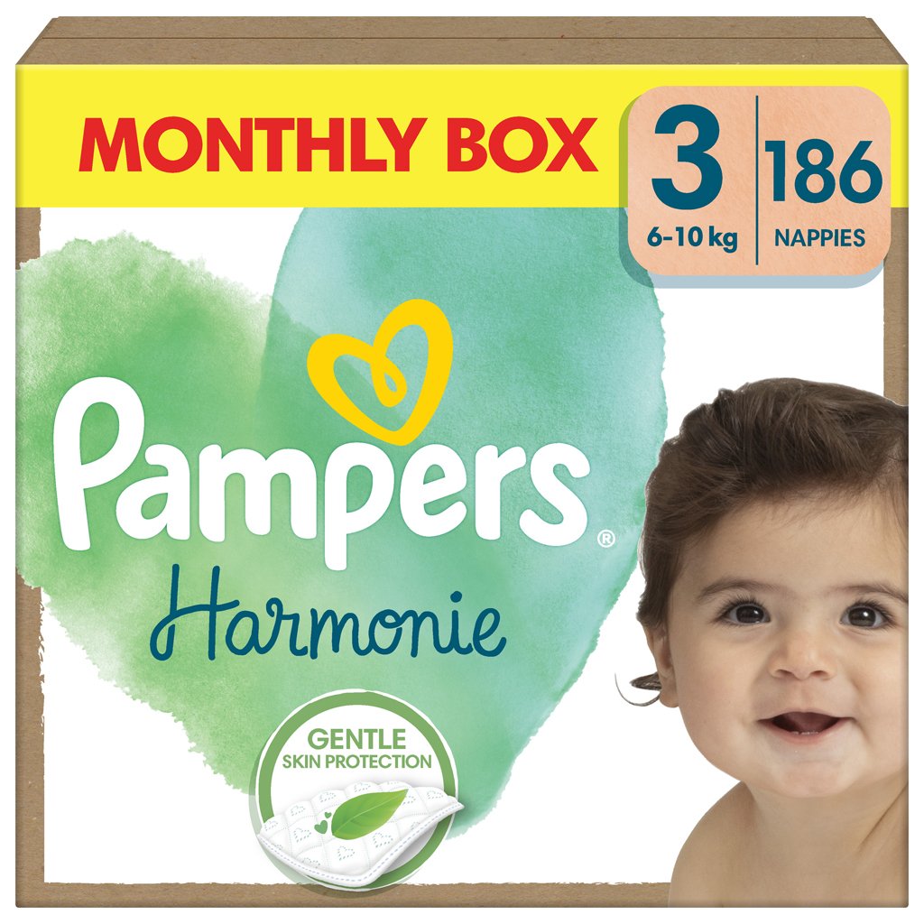 PAMPERS Plienky jednorázové Harmonie Baby veľ. 3, 186 ks, 6kg-10kg PAMPERS www.bohre.sk