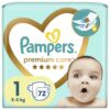 PAMPERS Premium Care Plienky jednorázové 1 (2-5 kg) 72 ks PAMPERS www.bohre.sk