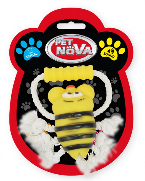 PET NOVA DOG LIFE STYLE Hračka Včela na šnúrke s držadlom 26 cm Pet Nova www.bohre.sk