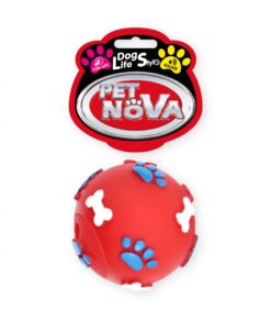 PET NOVA DOG LIFE STYLE Lopta so vzormi labiek a kostí 6 cm Pet Nova www.bohre.sk