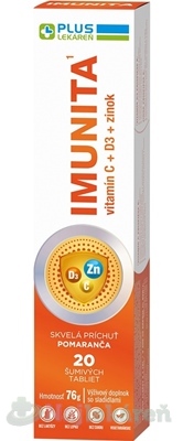 PLUS LEKÁREŇ Imunita, vitamín C+D+zinok, pomaranč 20 šumivých tabliet Plus lekáreň www.bohre.sk